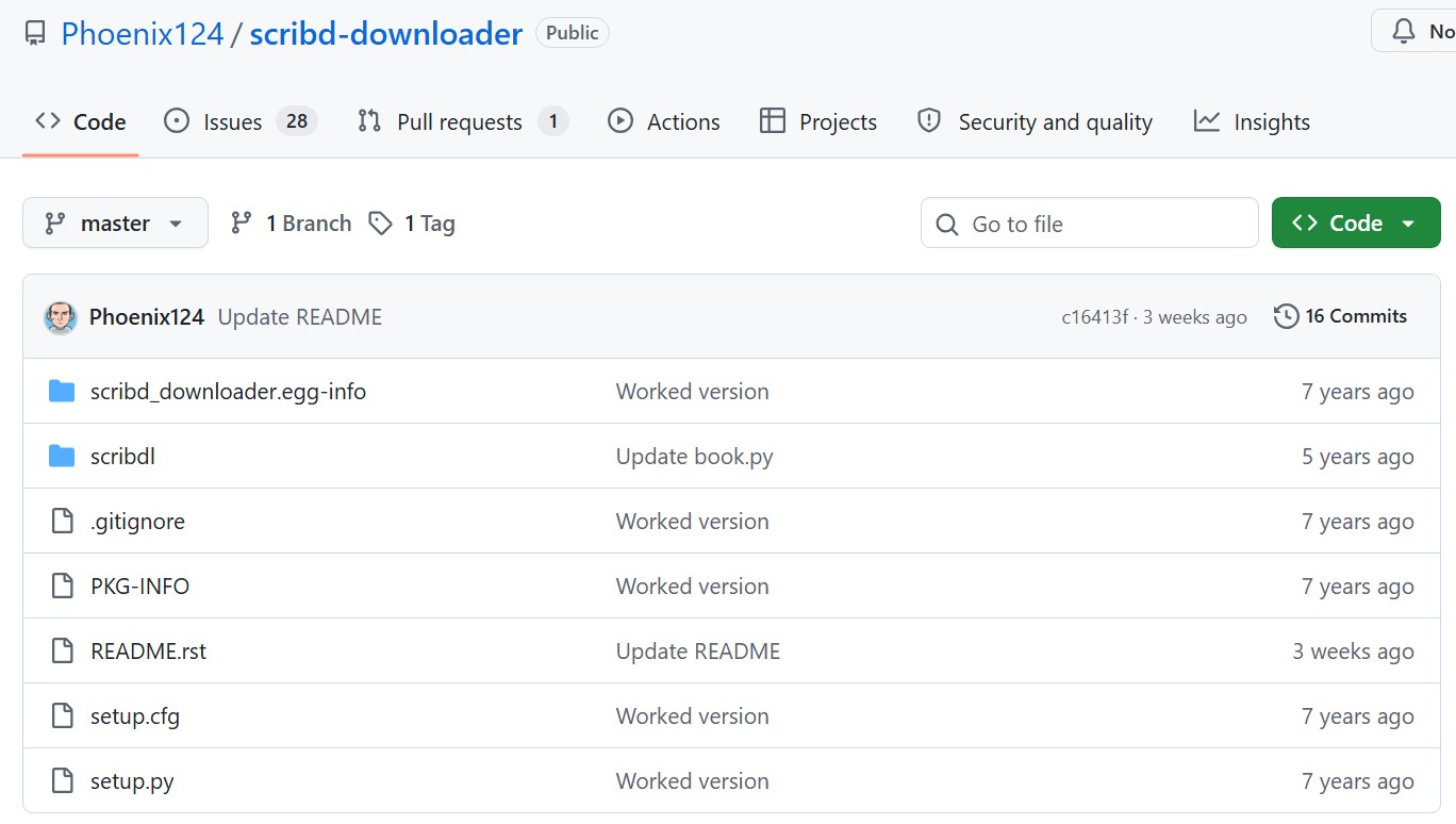 8 meilleurs téléchargeurs Scribd gratuits en 2026 : Phoenix124 / scribd-downloader