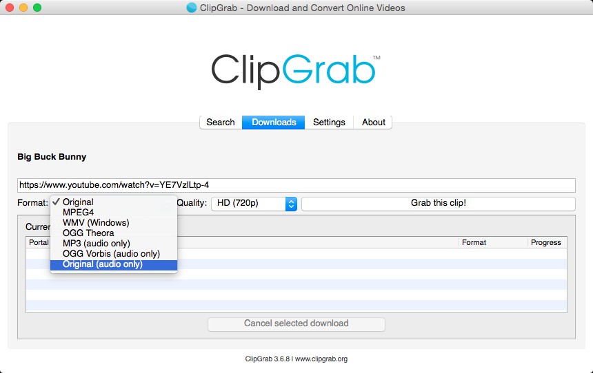 YouTube下載器替代軟體：ClipGrab
