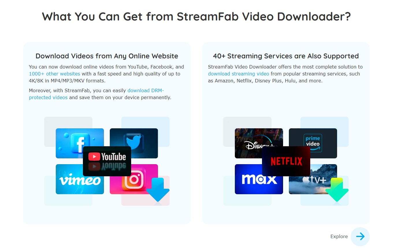 1. Unterstützte Websites: StreamFab gewinnt