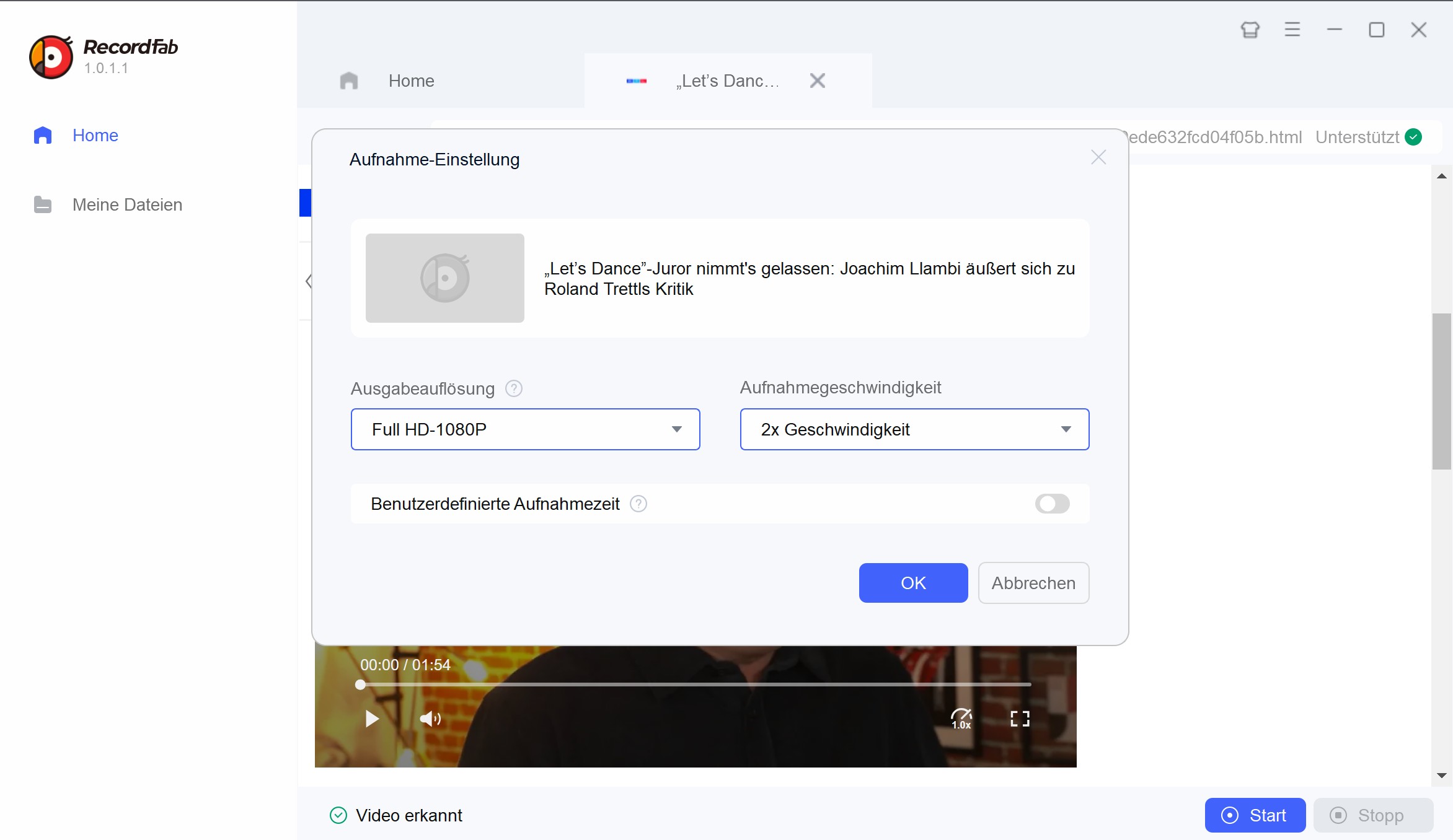 mit RecordFab RTL Plus Videos aufnehmen