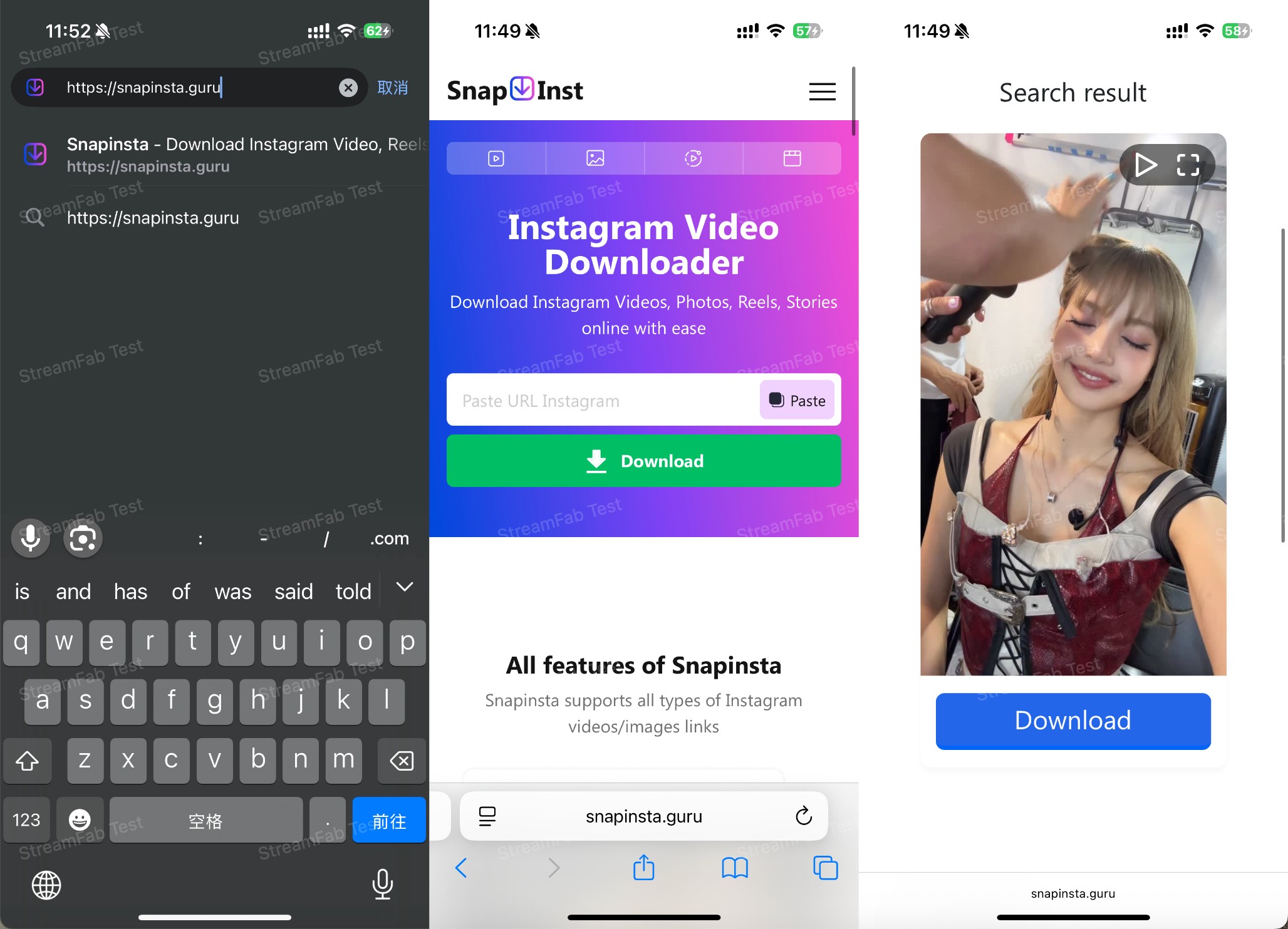 how to download instagram video: snapinsta