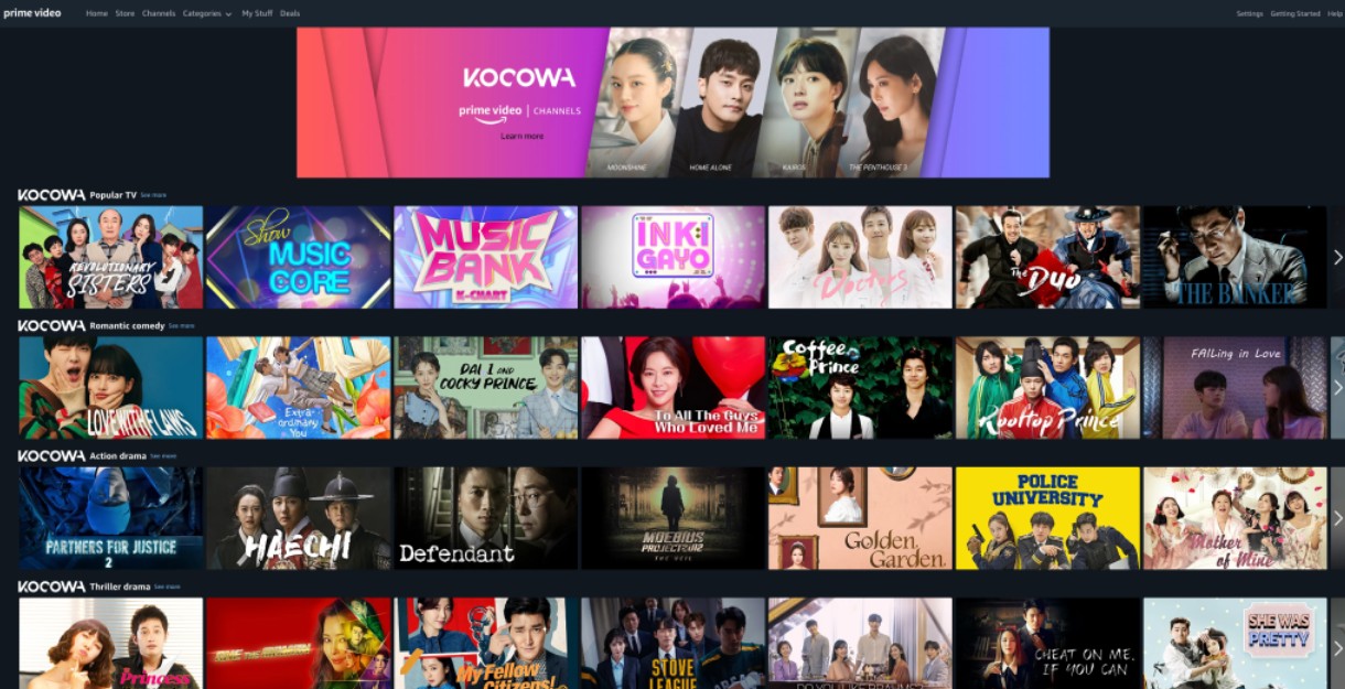 Paid Kdrama Websites: Amazon Prime