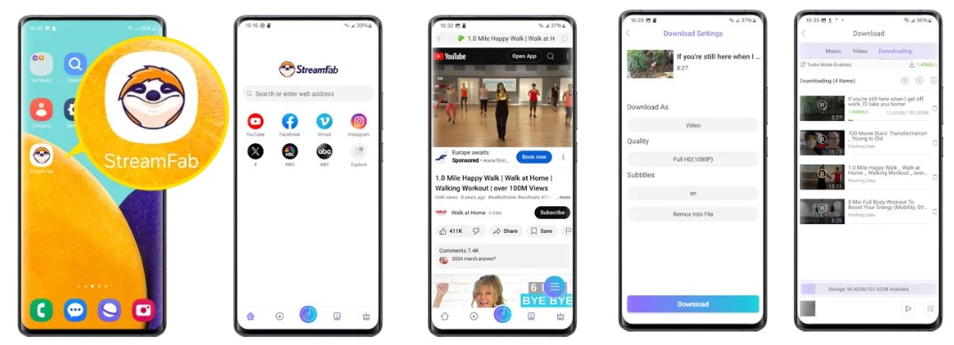 StreamFab For Androidで動画をダウンロードする手順