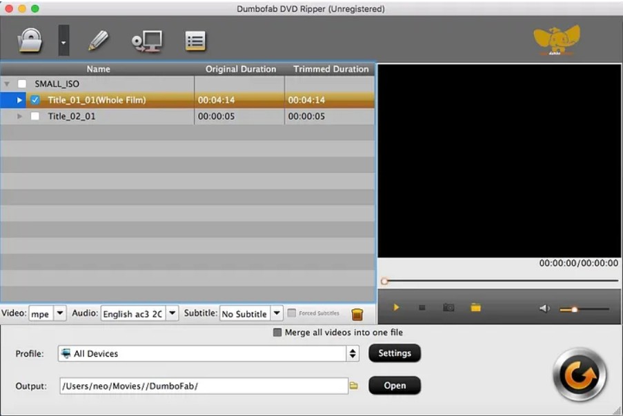 Comment convertir un DVD en MP4 sur Mac avecDumboFab DVD Ripper for Mac