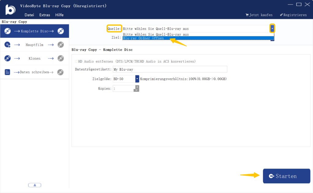 Tolle Tools zum Blu-rays Kopieren auf Ihre Festplatte: Videobyte Blu-ray Copy
