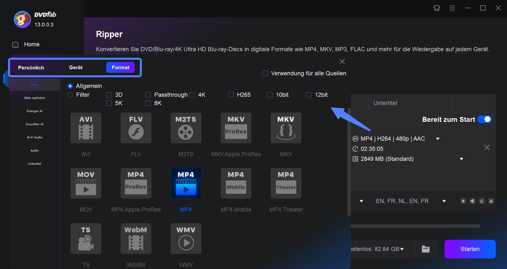 Blu-ray digitalisieren mit DVDFab Blu-ray Ripper 