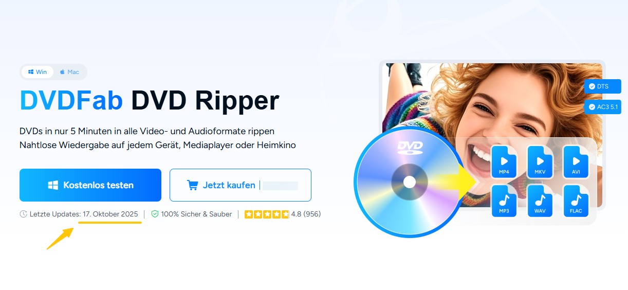 Der beste AI-gesteuerte DVD in MP4 Converter: DVDFab DVD Ripper