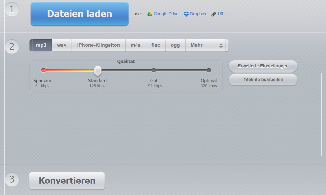 m4a in mp3 umwandeln:1.1 Online Audiokonverter
