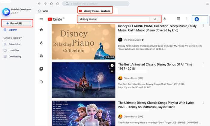 DVDFab YouTube to MP3 supports Disney music batch download