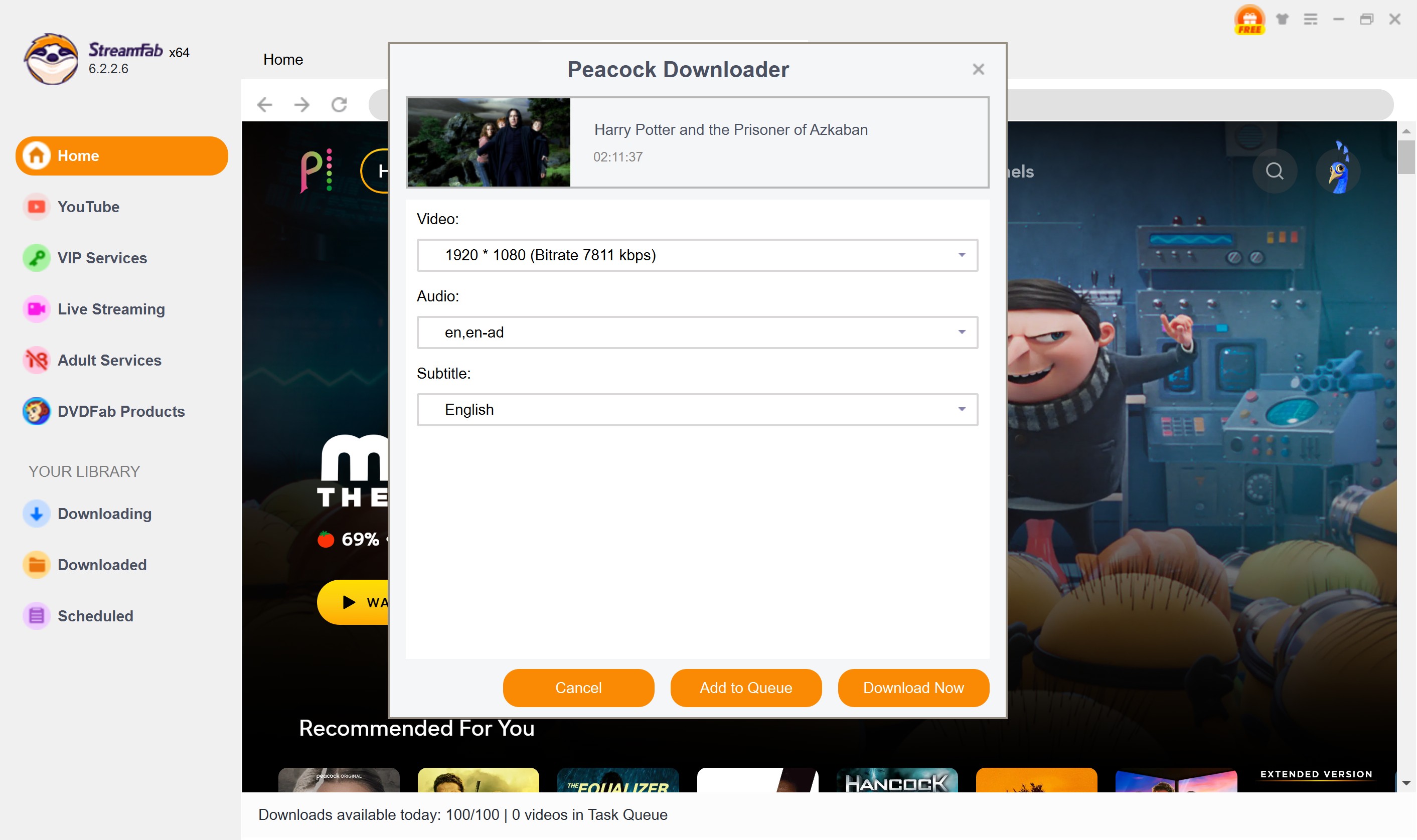 StreamFab Téléchargement - Mode Batch - File d'attente des épisodes