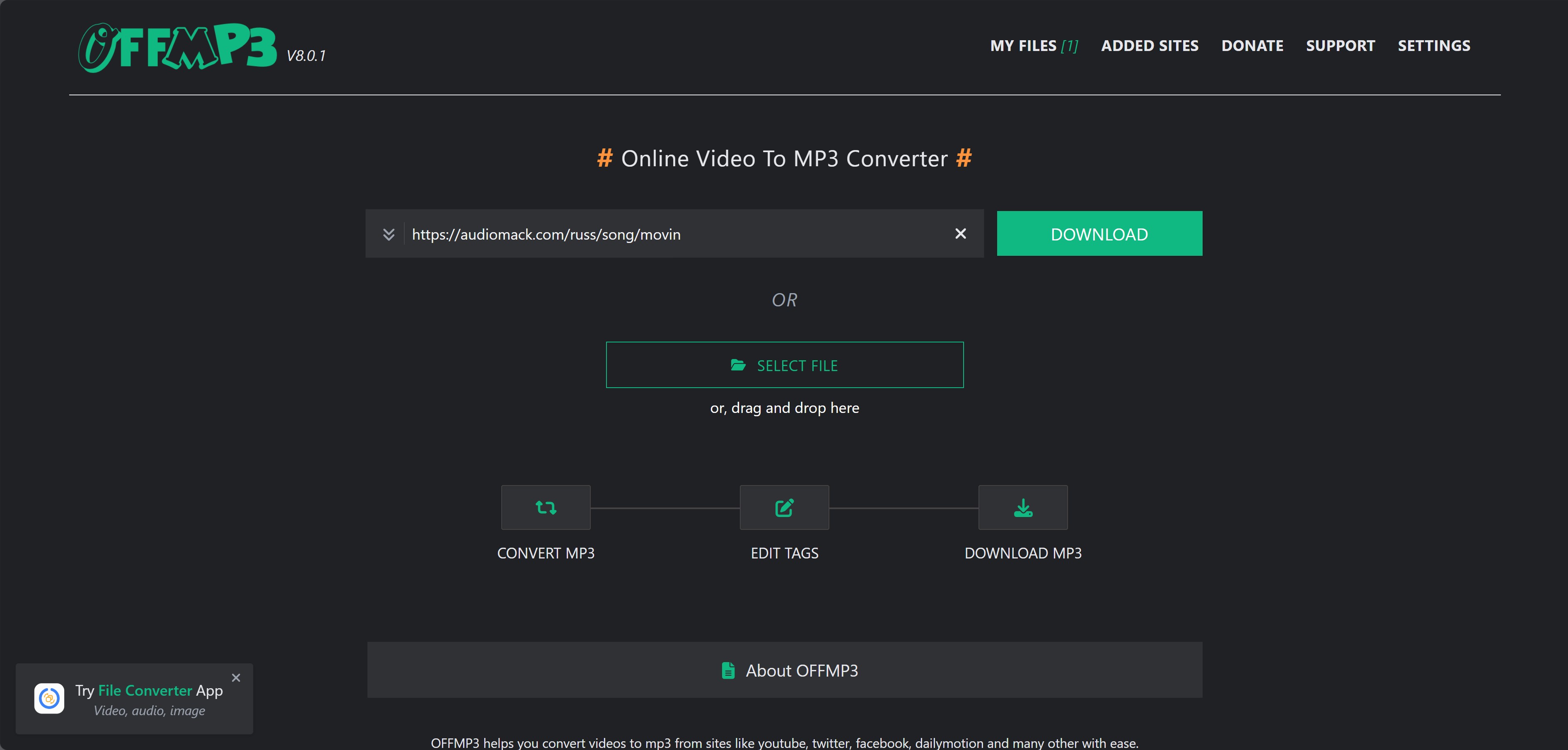 how to download audiomack music with offmp3