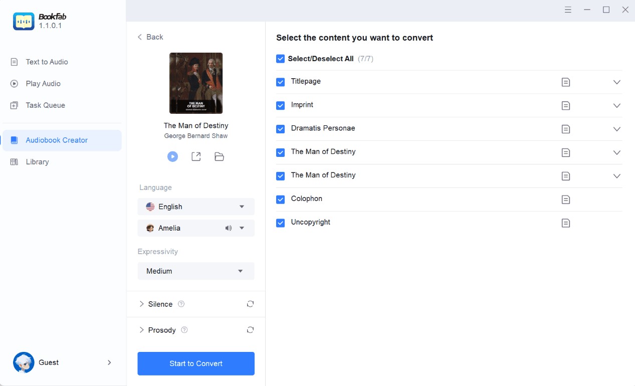 Comment convertir le texte en discours avec le créateur de livres audio de bookfab
