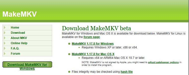 best free dvd ripper for mac: MakeMKV