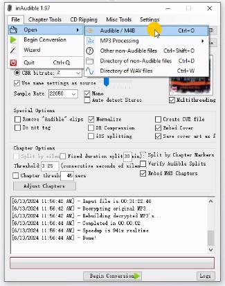 free Audible converter: InAudible 