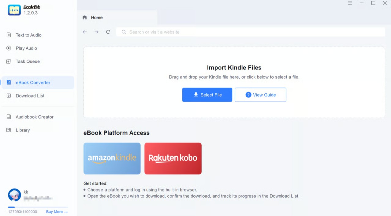 how to convert Kindle books with BookFab Kindle Converter