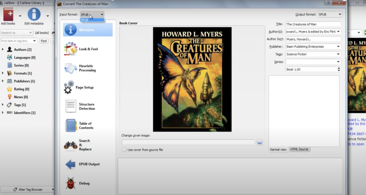 Étapes pour convertir EPUB en PDF avec calibre