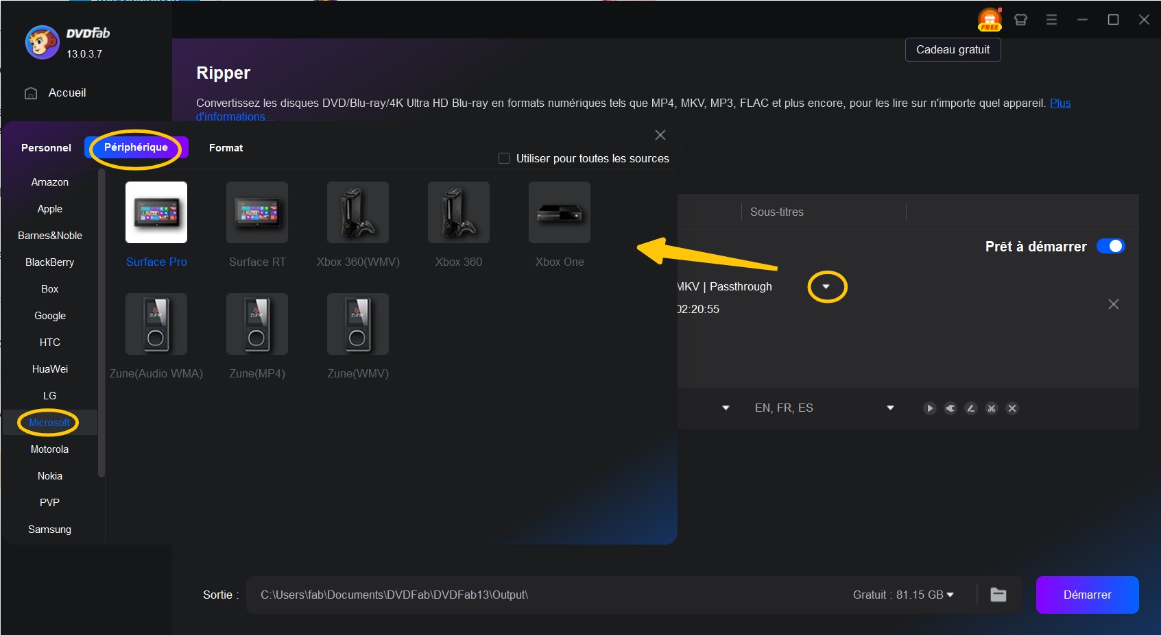 convertir dvd pour xbox one avec dvdfab