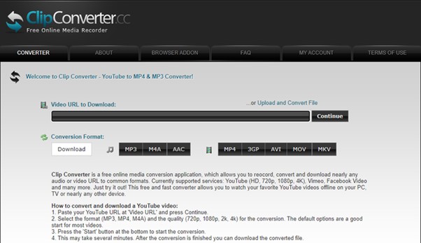 vidéo youtube en mp4 iphone avec clipconverter.cc