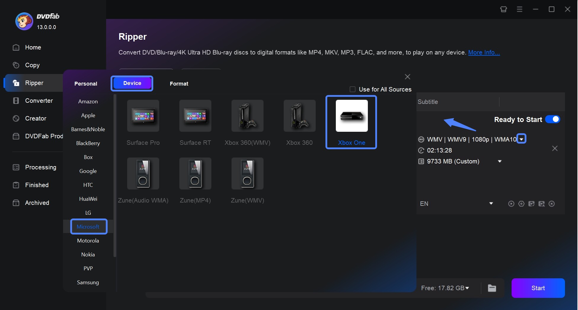 Play Blu-ray on Xbox One Using DVDFab Blu-ray Ripper