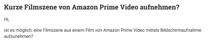 Reddit: Kann man Amazon Prime aufnehmen?