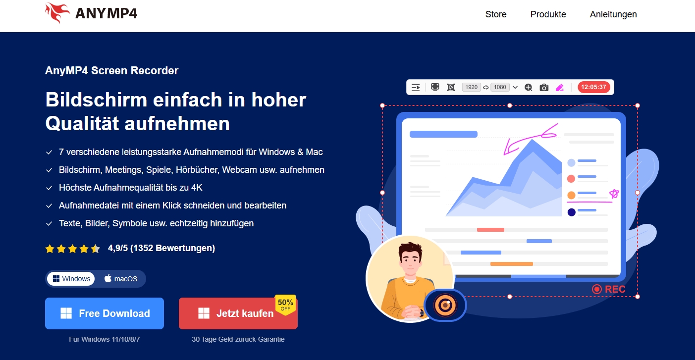 HomePage von AnyMP4 Screen Recorder