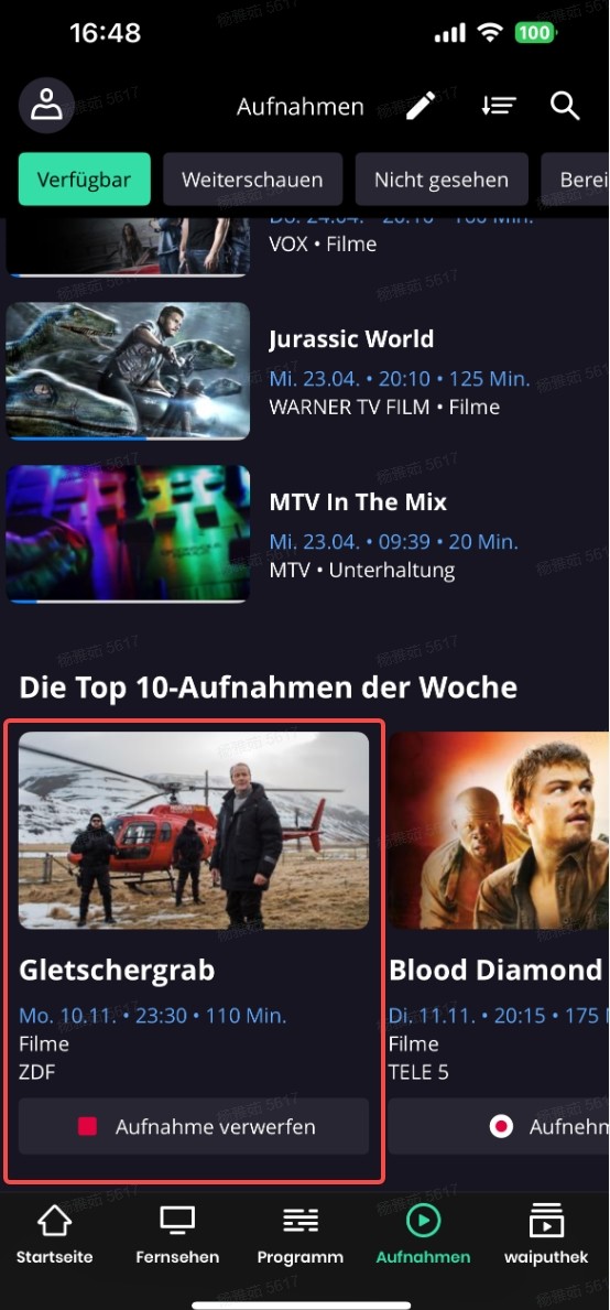 Vorteil 1: Aufzeichnung ohne Online-Streaming (exklusive Funktion)