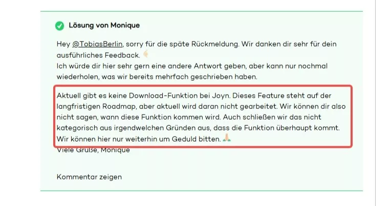 Joyn Community Screenhot