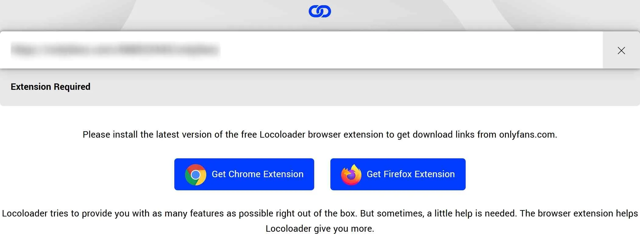 the extension requirement screenshot of locoloader