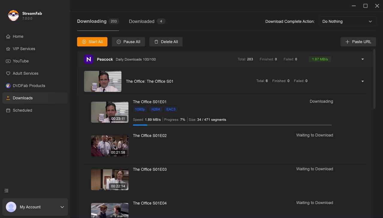 how to download peacock shows on pc via streamfab peacock downloader: step 4