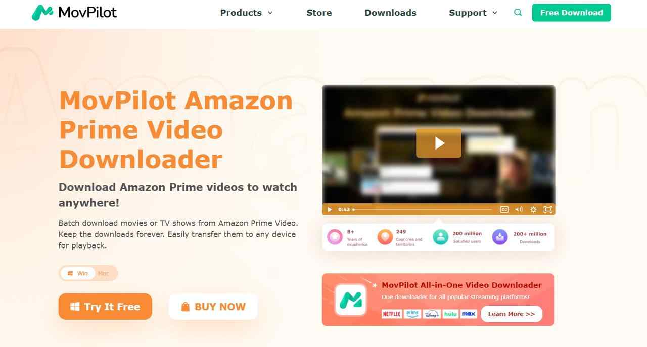 one of the best amazon video downloaders: movpilot amazon prime video downloader