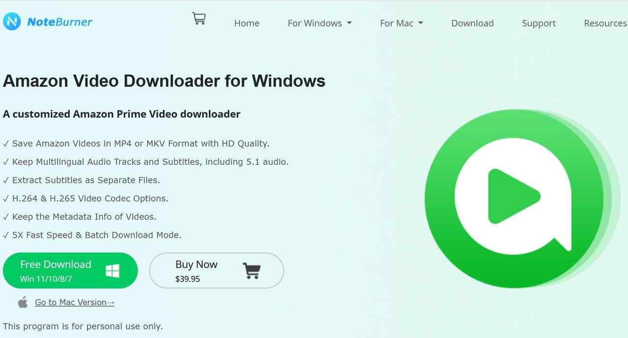 one of the best amazon video downloaders: noteburner amazon video downloader