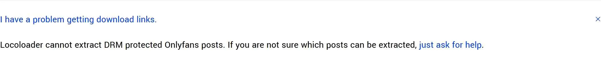 a screenshot of the official announcement of no drm support from locoloader