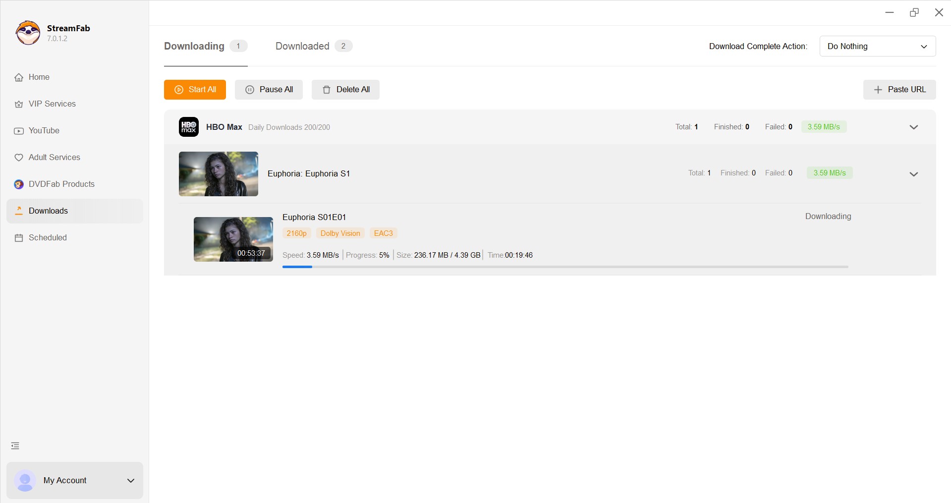 last step of using StreamFab Max Downloader