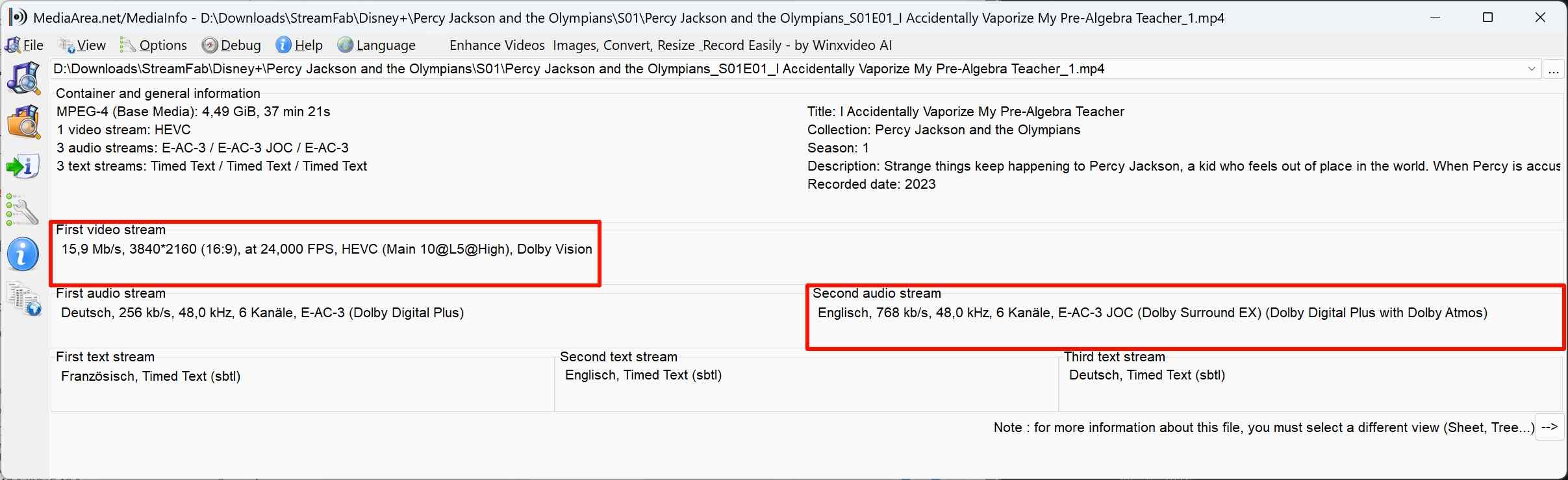 real 4k video file with Dolby vision and Dolby Atmos