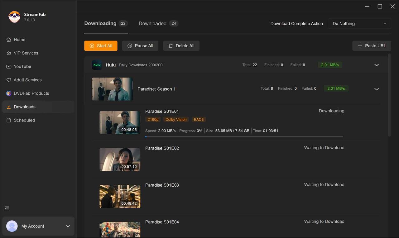 bypass hulu download limit: streamfab step 4