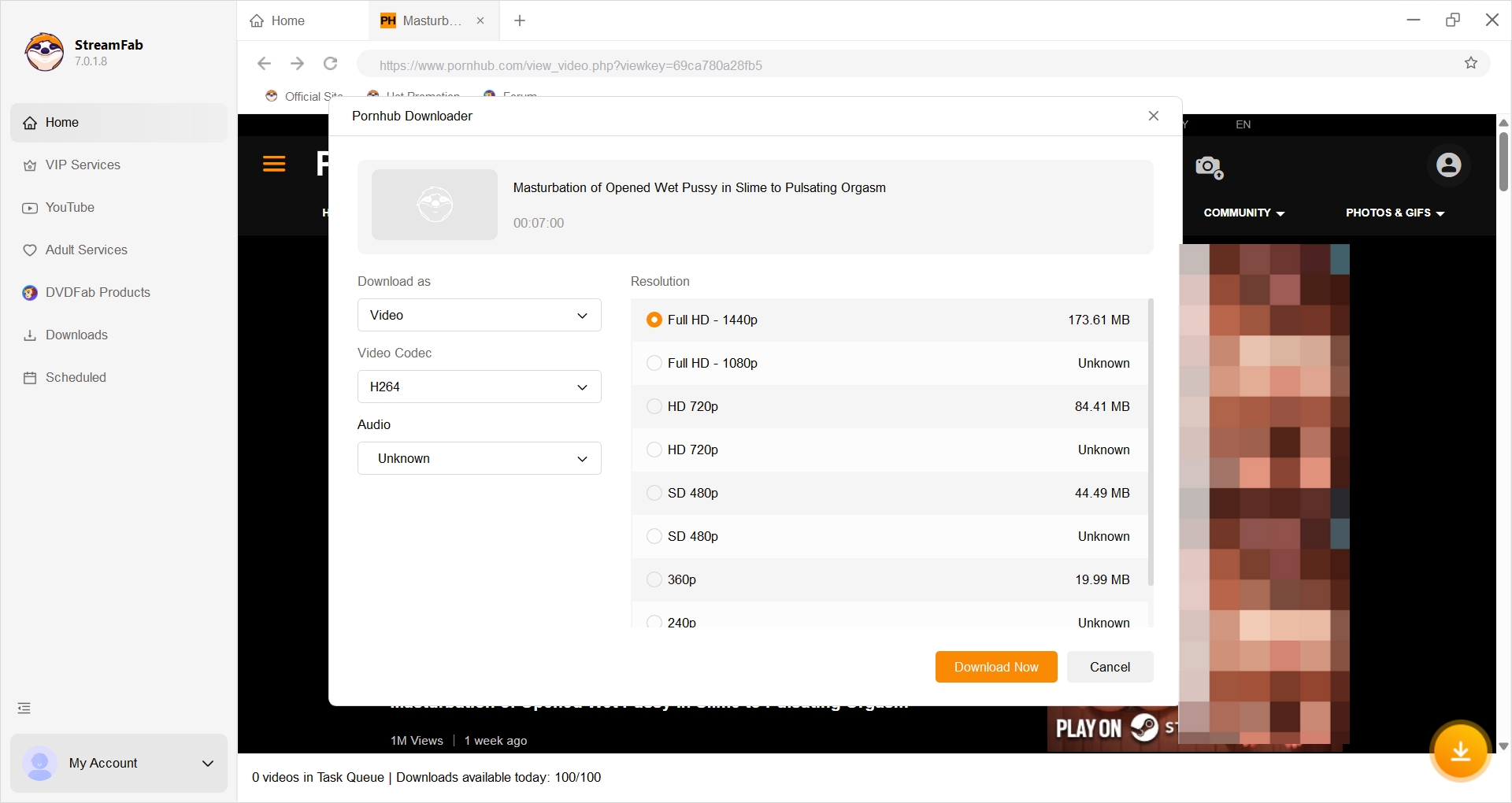 pornhub to mp4: streamfab