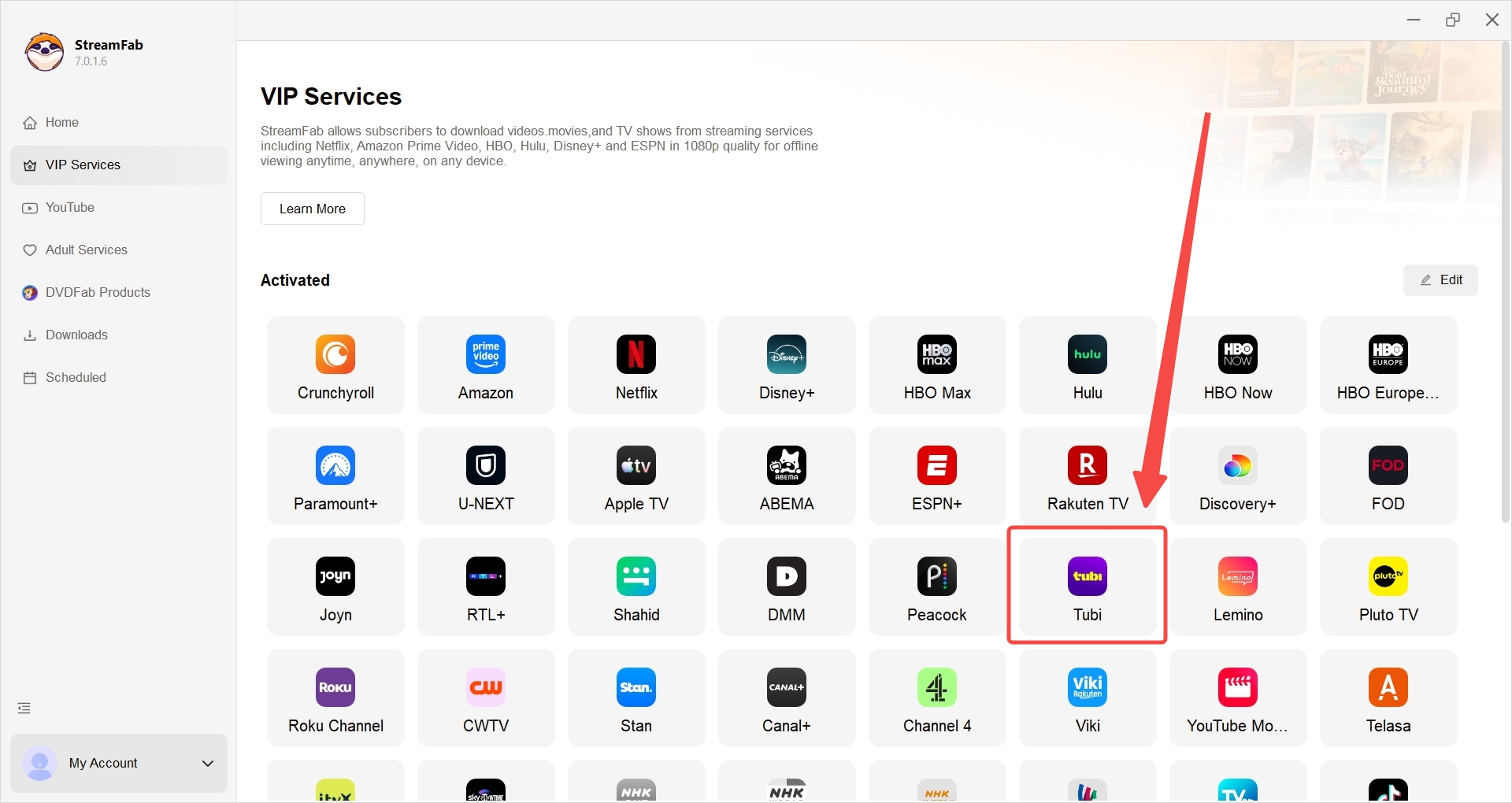 rip tubi videos with streamfab