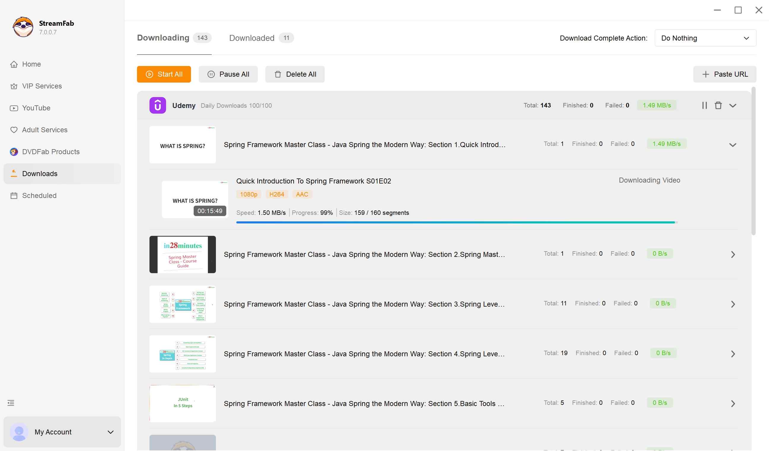 how to use streamfab udemy downloader to download udemy courses: step 4