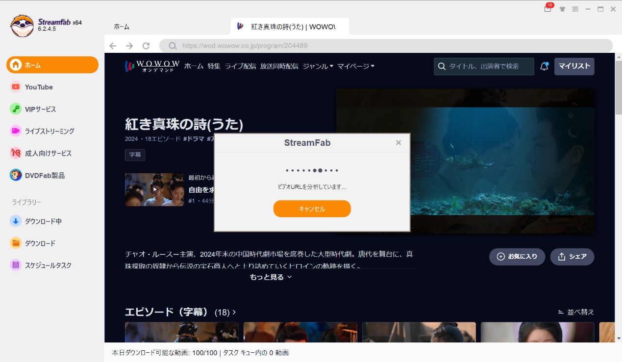 StreamFab WOWOW 下載器的使用方法